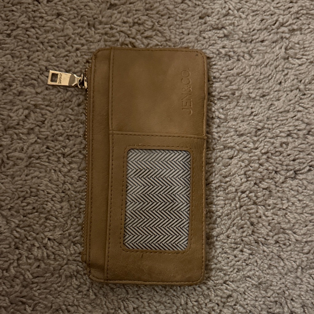 Brown Wallet With Chevron Detail